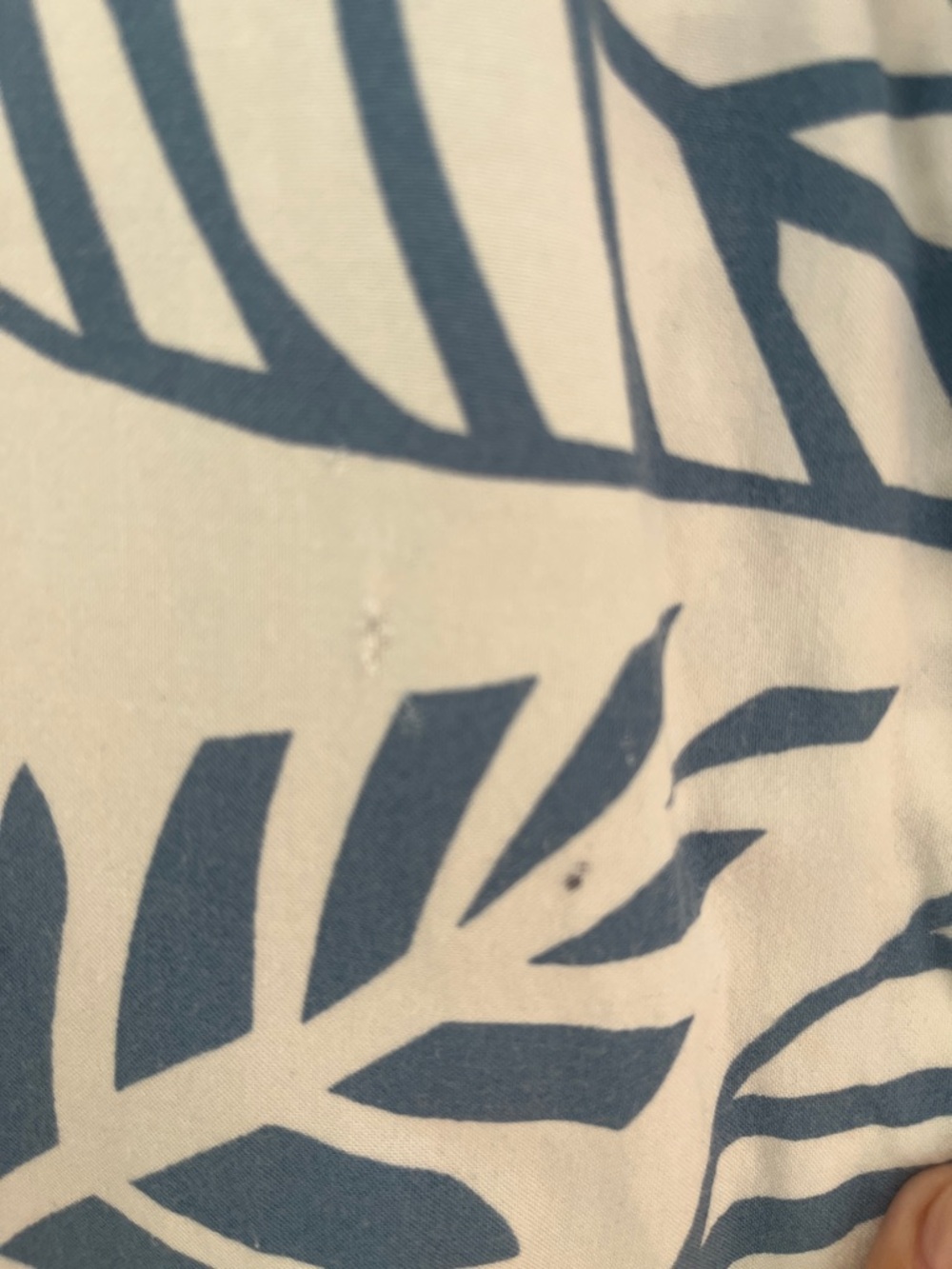 Ocean Drive White and Blue Leaf-Print Button-Up Shirt - Picture 3 of 7